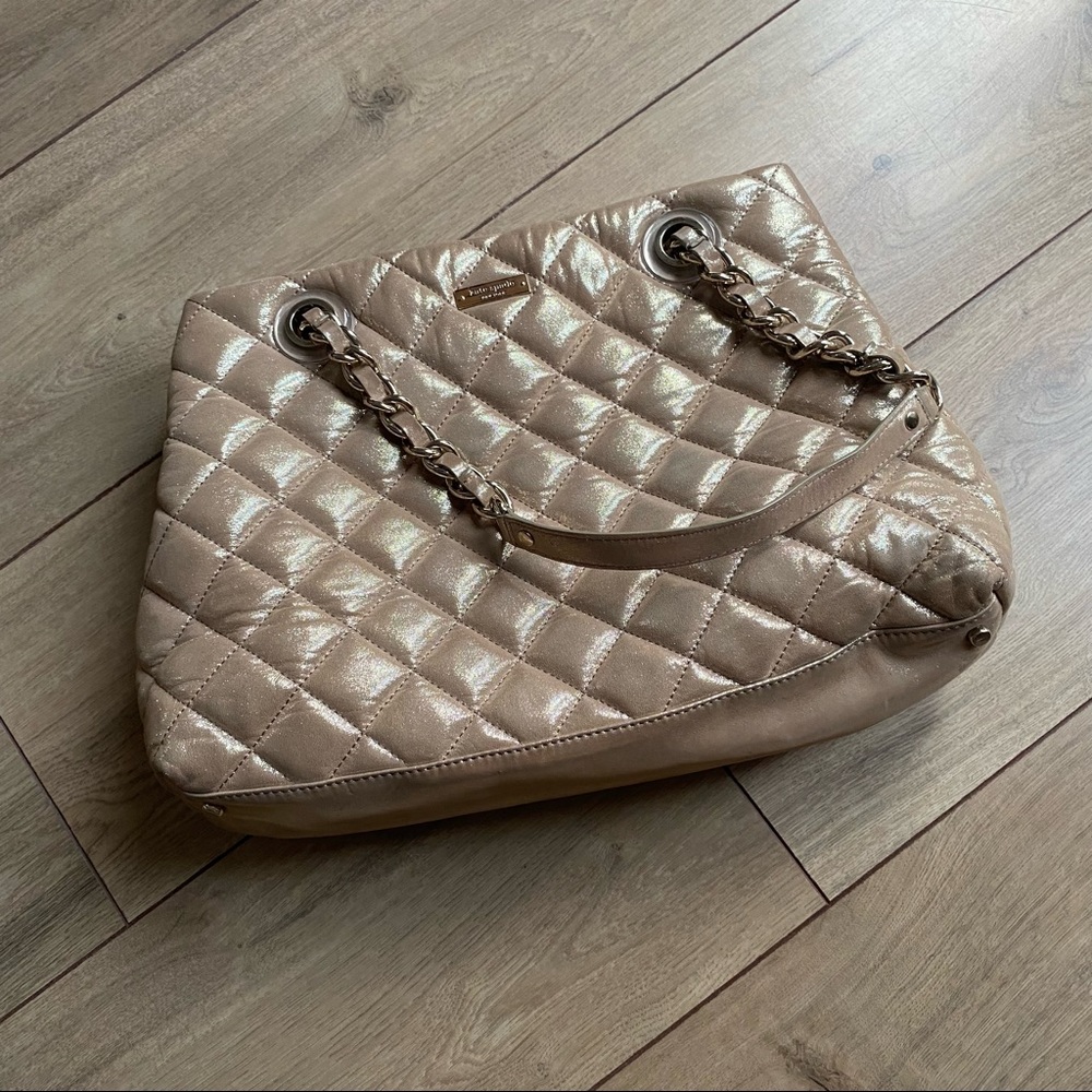 Brand New Kate Spade Gold Quilted Bag